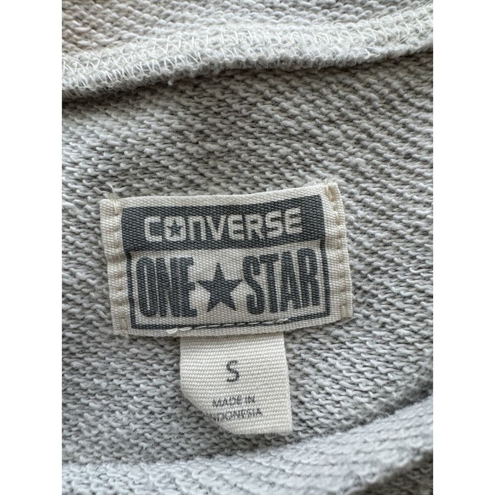 Converse Sweatshirt Women Gray Round Neck 3/4 Sleeve Size S Stretch Pullover - Picture 6 of 8